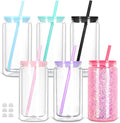 16oz Snow Globe Tumbler w/ color lid (Acrylic/Glass)